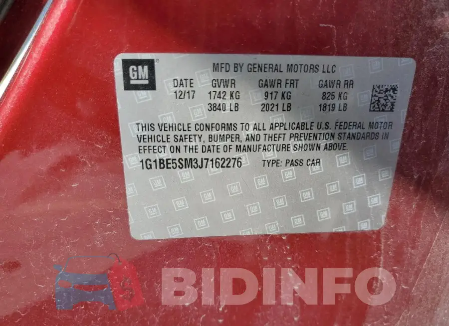 1G1BE5SM3J7162276 Photo# 13