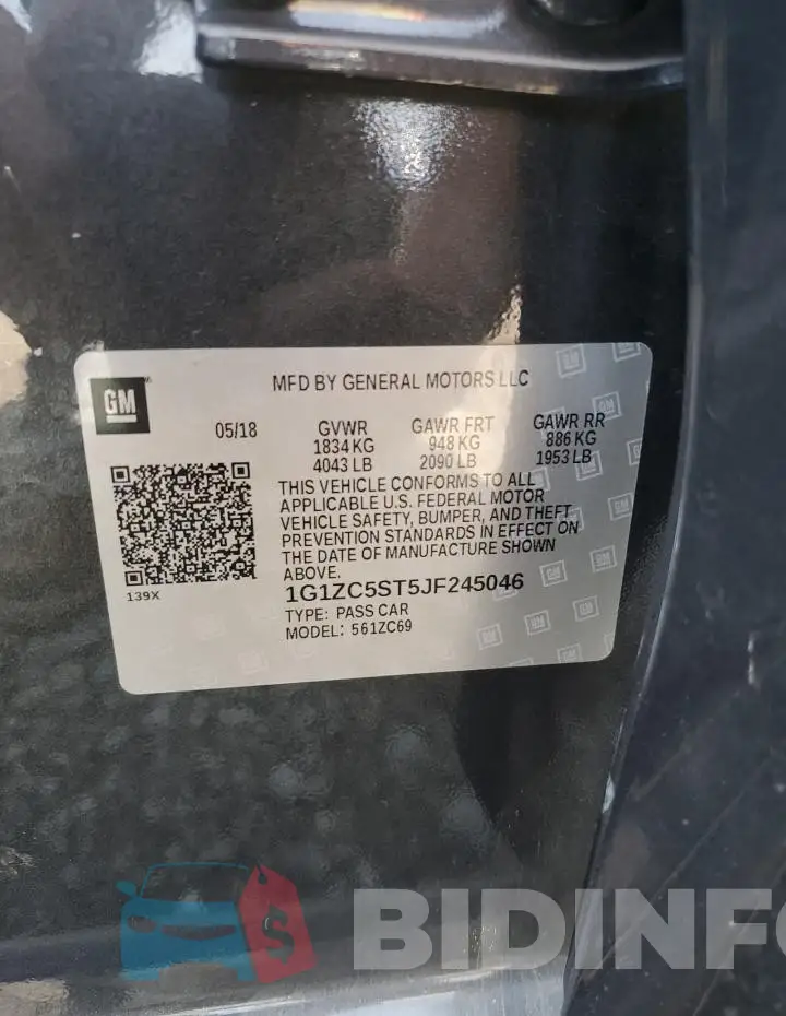 1G1ZC5ST5JF245046 Photo# 12