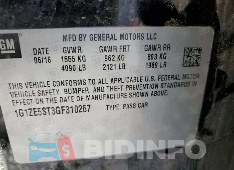 1G1ZE5ST3GF310267 Photo# 12