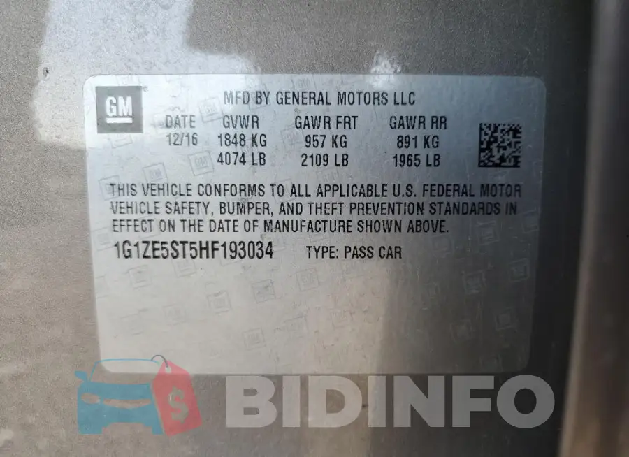 1G1ZE5ST5HF193034 Photo# 12