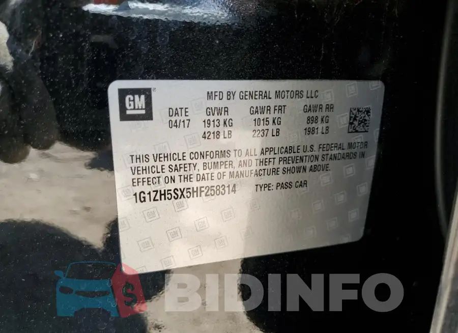 1G1ZH5SX5HF258314 Photo# 12