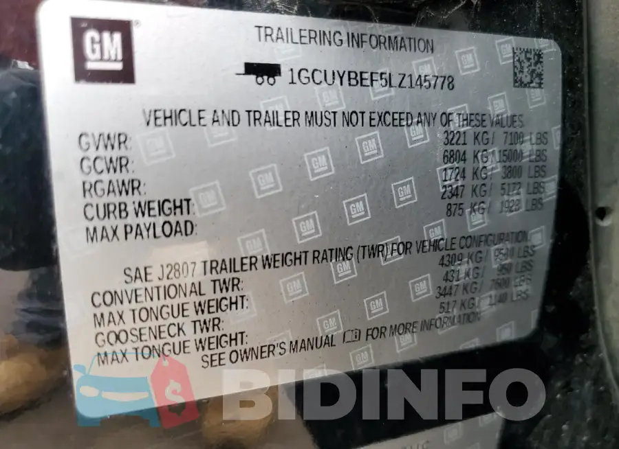 1GCUYBEF5LZ145778 Photo# 12