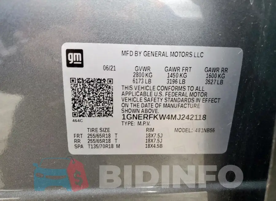 1GNERFKW4MJ242118 Photo# 14