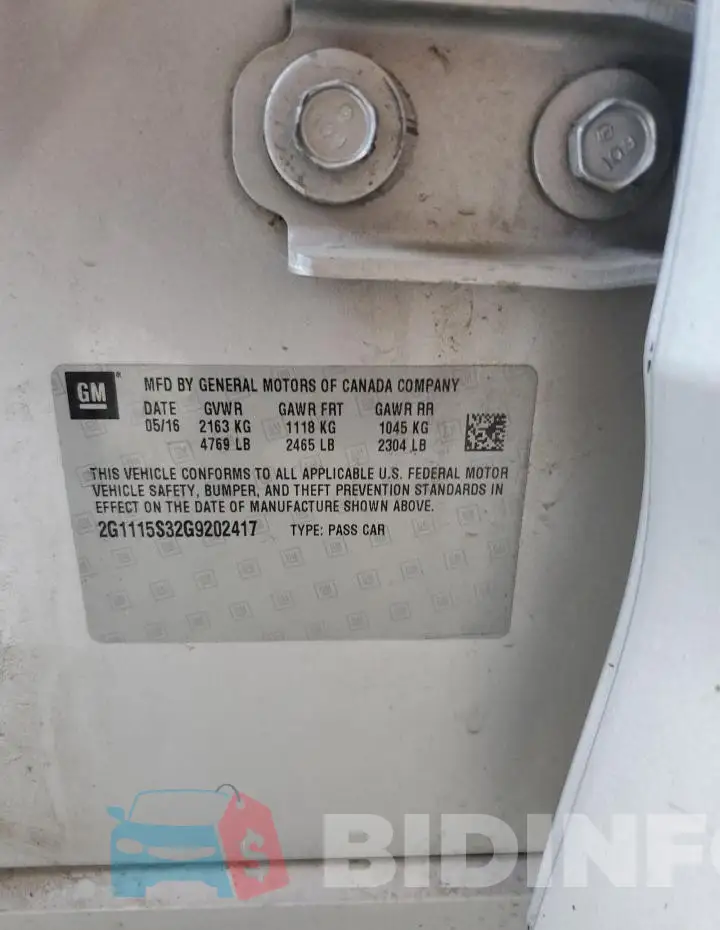 2G1115S32G9202417 Photo# 12