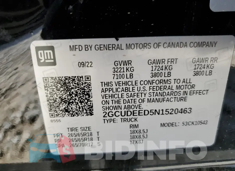 2GCUDEED5N1520463 Photo# 12