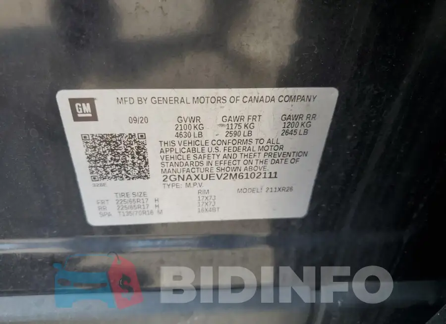 2GNAXUEV2M6102111 Photo# 14