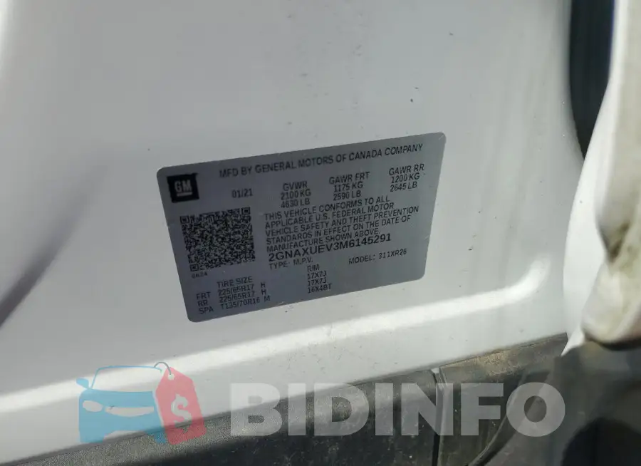 2GNAXUEV3M6145291 Photo# 12