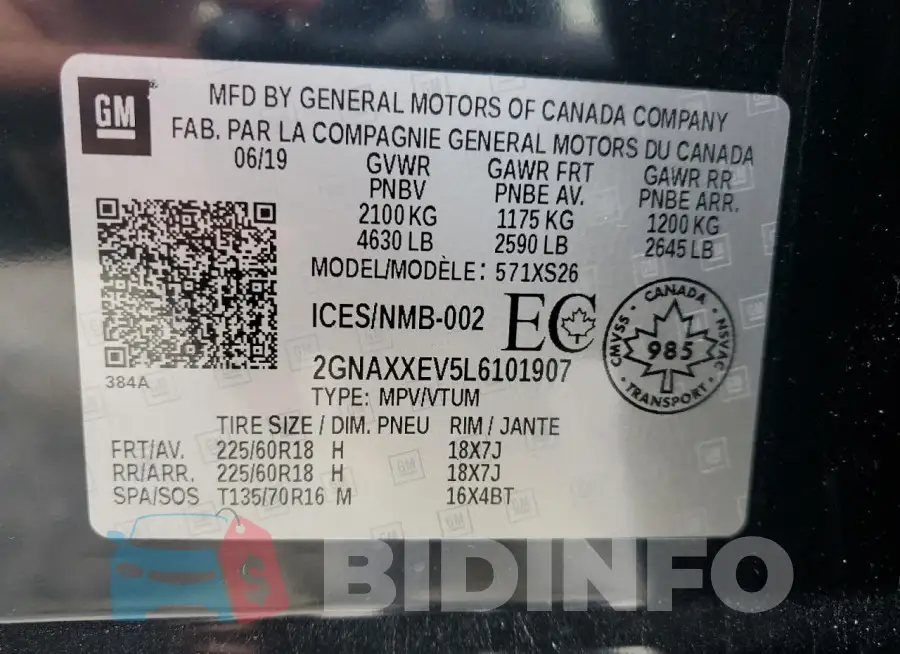 2GNAXXEV5L6101907 Photo# 13