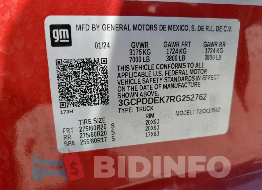 3GCPDDEK7RG252762 Photo# 13