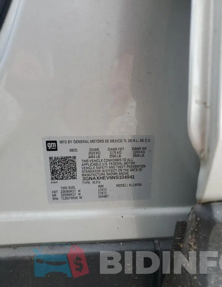 3GNAXHEV6NS104941 Photo# 12