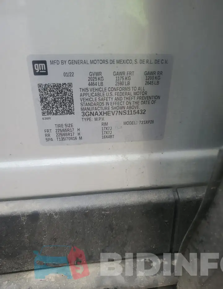 3GNAXHEV7NS115432 Photo# 13