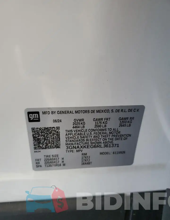 3GNAXKEG6RL361371 Photo# 13