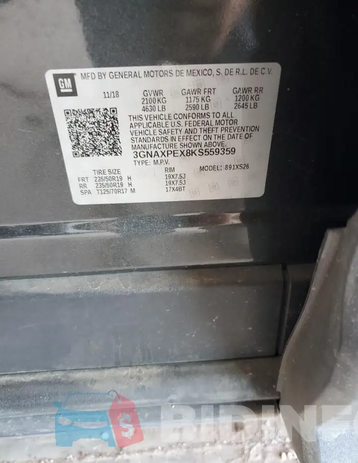 3GNAXPEX8KS559359 Photo# 13