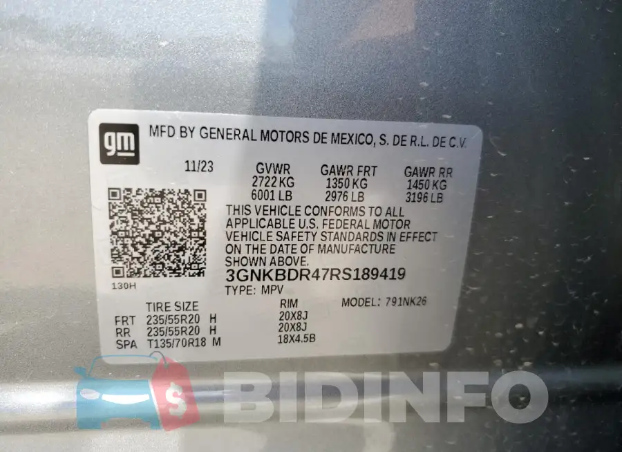 3GNKBDR47RS189419 Photo# 13