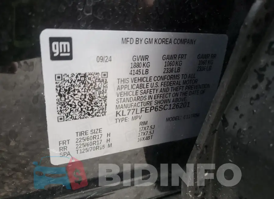 KL77LFEP6SC126201 Photo# 13