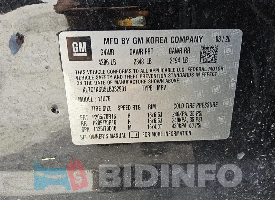 KL7CJKSB5LB332901 Photo# 13