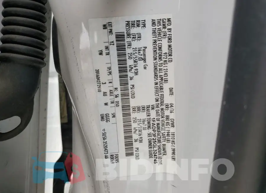 1FADP3F25GL324745 Photo# 13