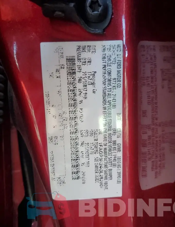 1FADP3K24GL282607 Photo# 12