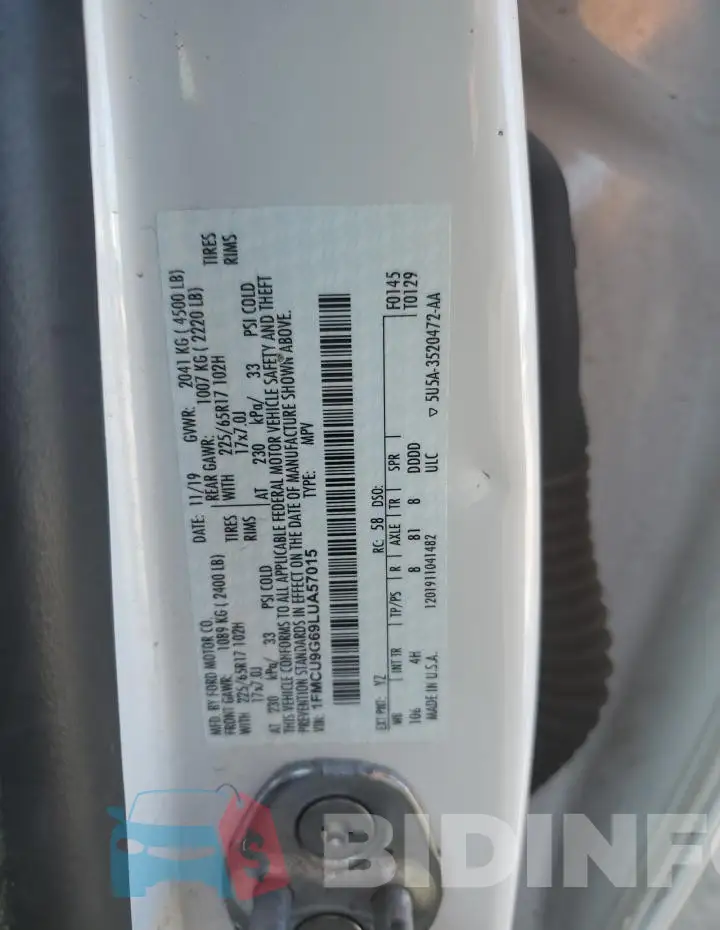 1FMCU9G69LUA57015 Photo# 13
