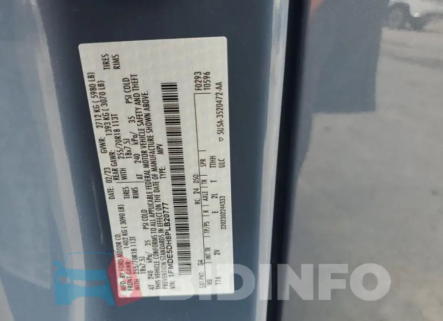 1FMDE5DH8PLB20777 Photo# 14
