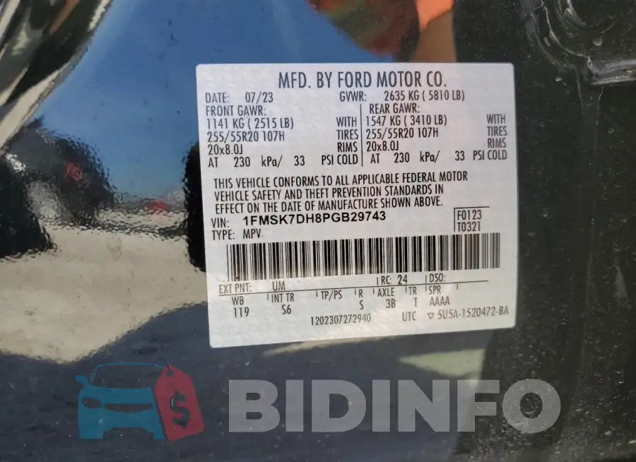 1FMSK7DH8PGB29743 Photo# 12