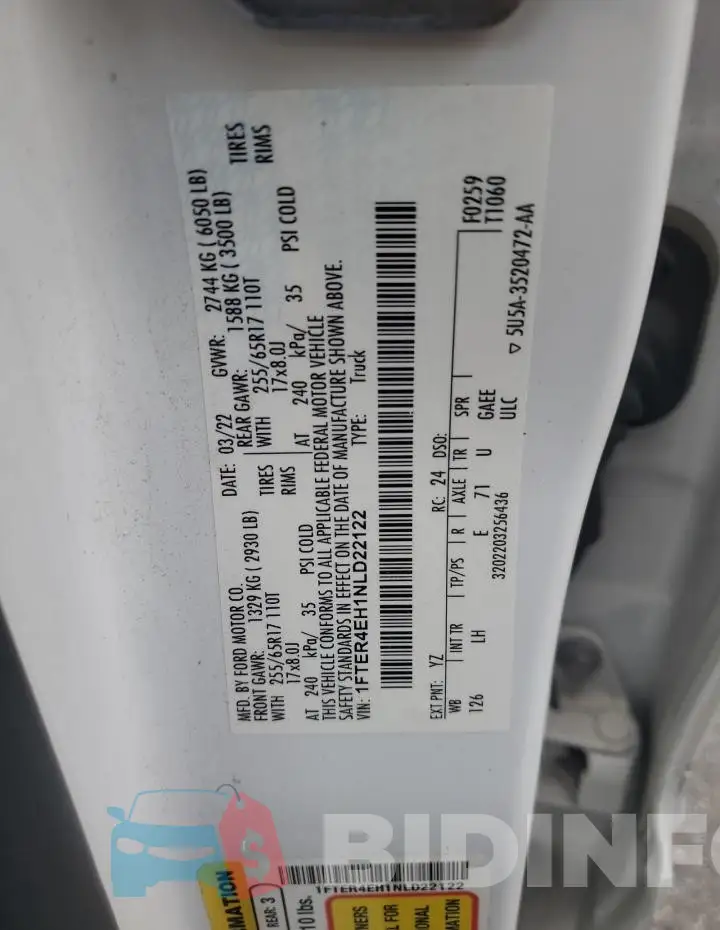 1FTER4EH1NLD22122 Photo# 12