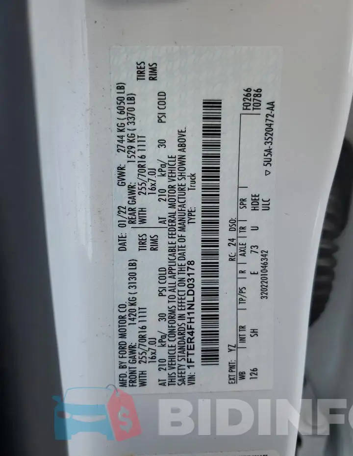 1FTER4FH1NLD03178 Photo# 12