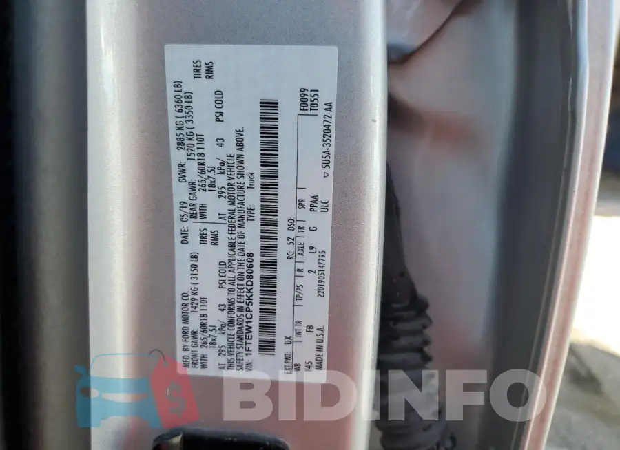 1FTEW1CP5KKD80608 Photo# 12