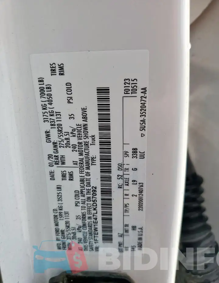 1FTEW1E47LKD57092 Photo# 12
