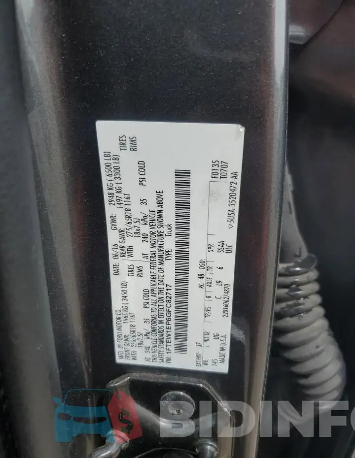 1FTEW1EP6GFC82717 Photo# 12