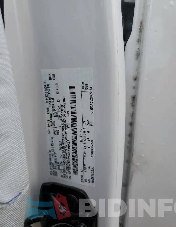 1FTEW1EP6JKF00427 Photo# 12