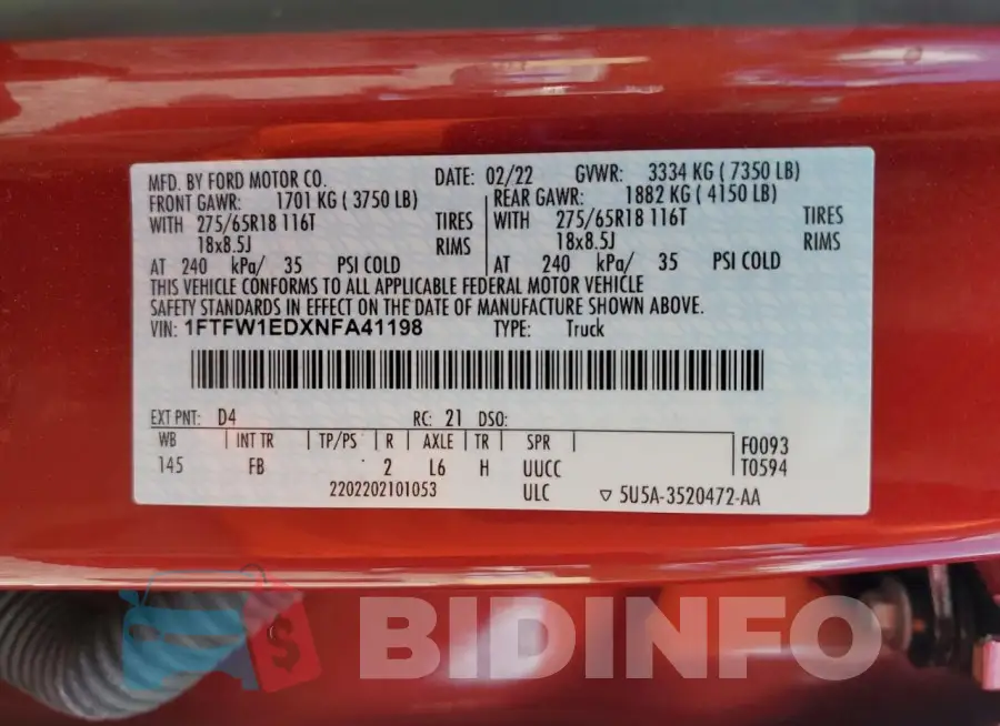 1FTFW1EDXNFA41198 Photo# 12