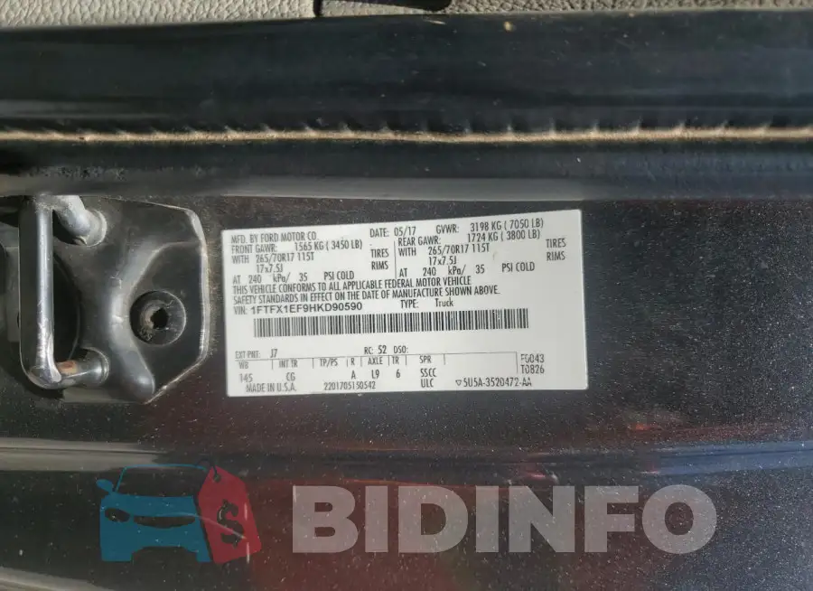 1FTFX1EF9HKD90590 Photo# 12