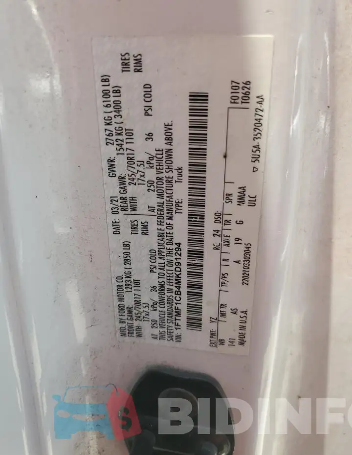 1FTMF1CB4MKD91294 Photo# 12