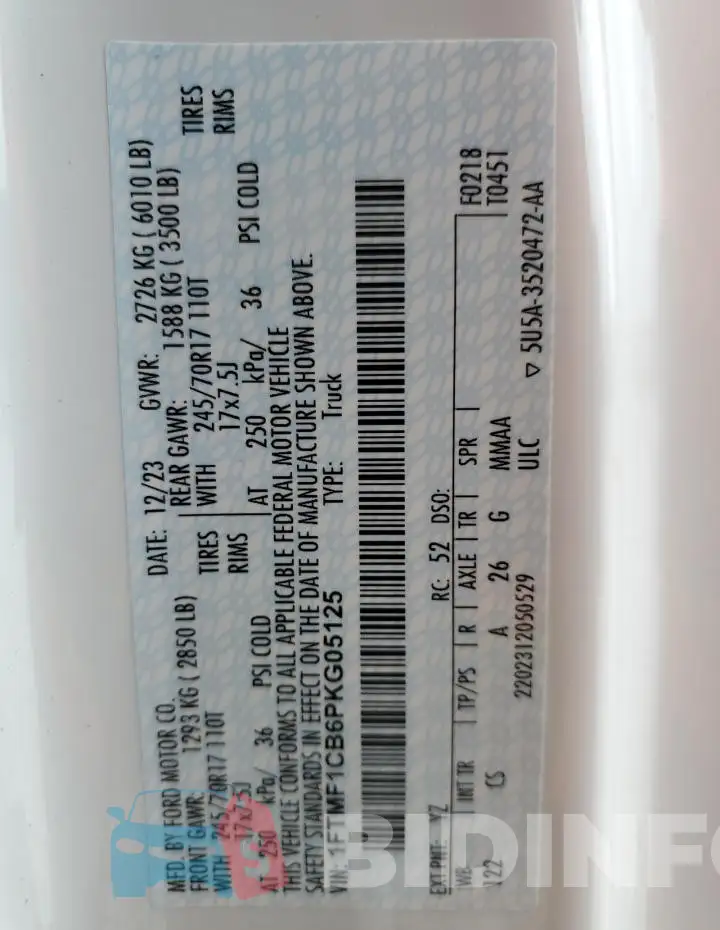 1FTMF1CB6PKG05125 Photo# 13