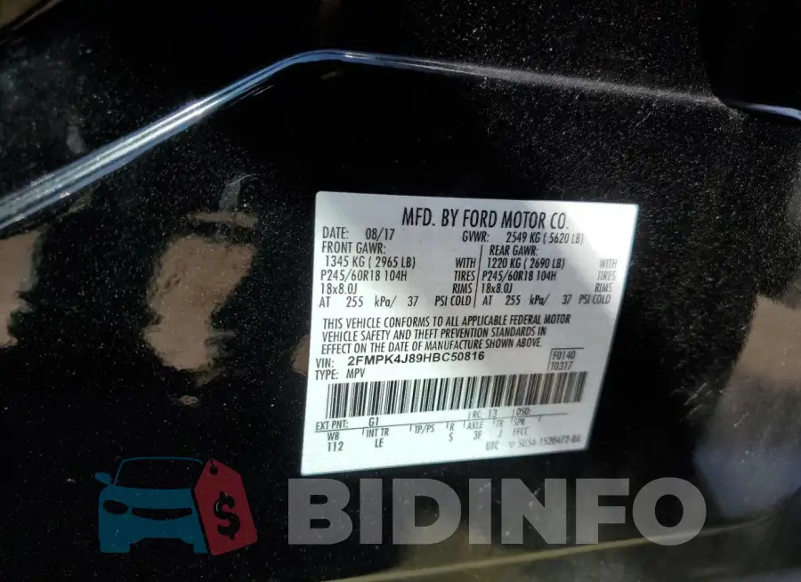 2FMPK4J89HBC50816 Photo# 13