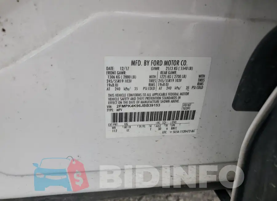 2FMPK4K96JBB39153 Photo# 12