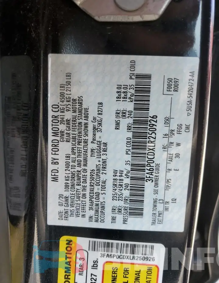 3FA6P0CDXLR250926 Photo# 12