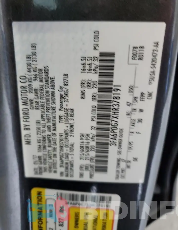 3FA6P0G7XHR378191 Photo# 12