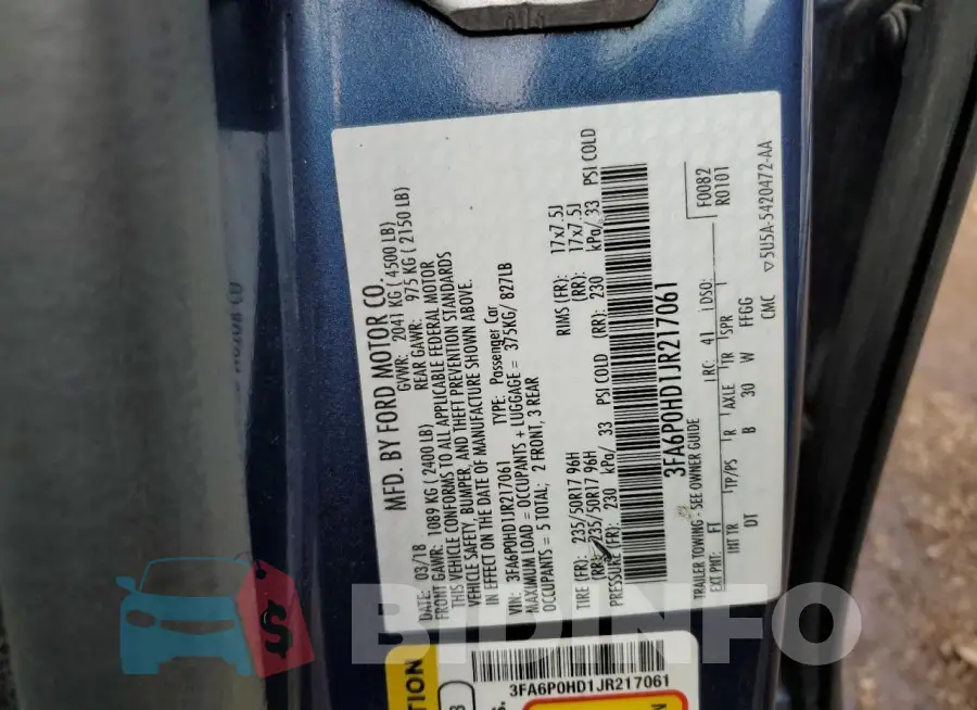 3FA6P0HD1JR217061 Photo# 12