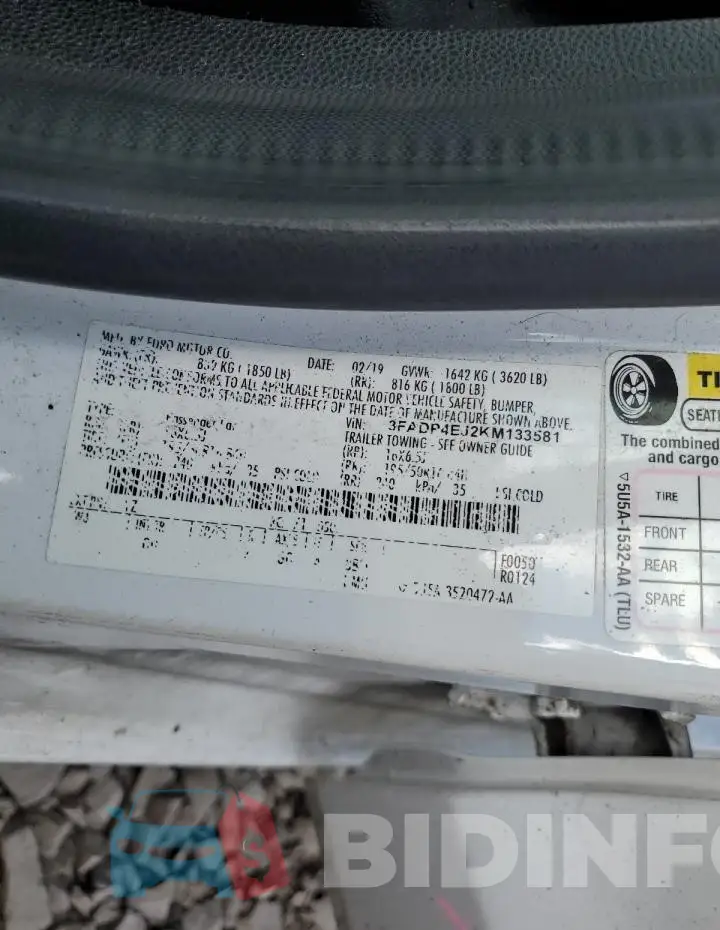 3FADP4EJ2KM133581 Photo# 12