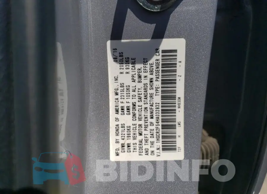 1HGCR2F54HA032832 Photo# 12