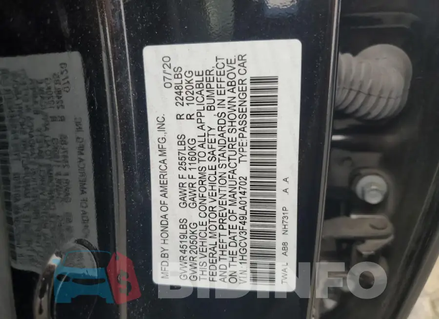 1HGCV3F49LA014702 Photo# 13