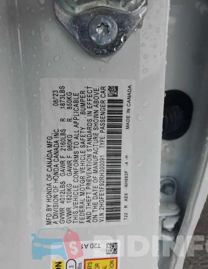 2HGFE1F92RH300091 Photo# 13