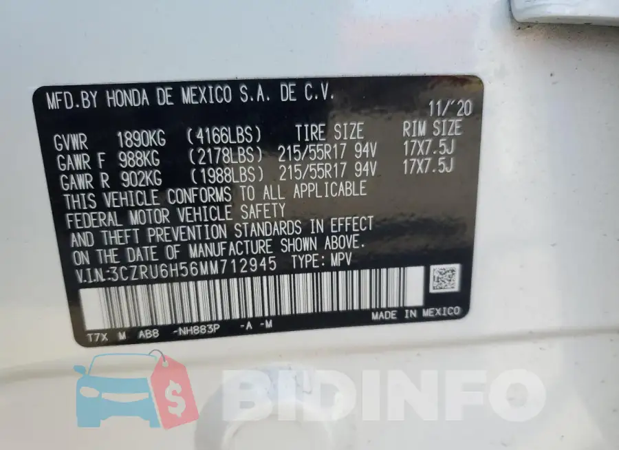 3CZRU6H56MM712945 Photo# 12