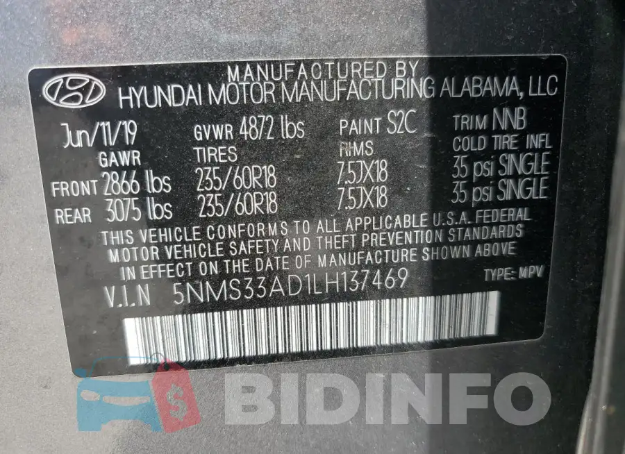 5NMS33AD1LH137469 Photo# 12