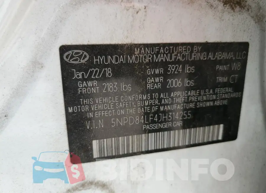 5NPD84LF4JH314255 Photo# 12