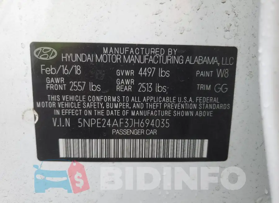5NPE24AF3JH694035 Photo# 12