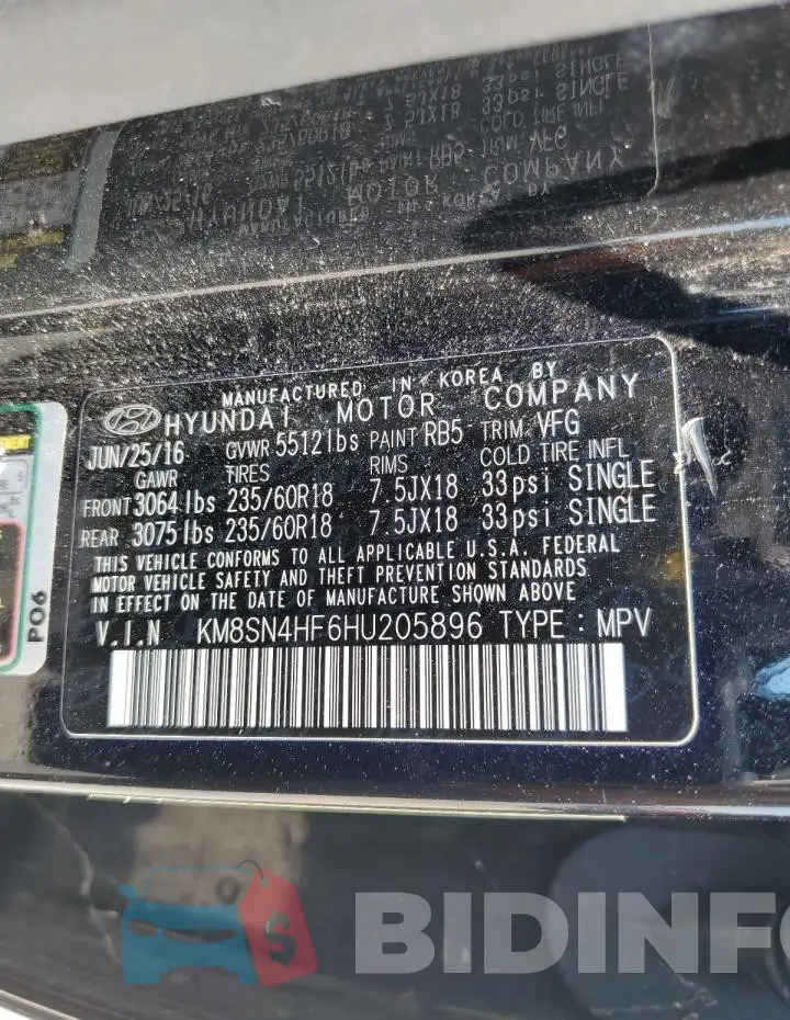 KM8SN4HF6HU205896 Photo# 13