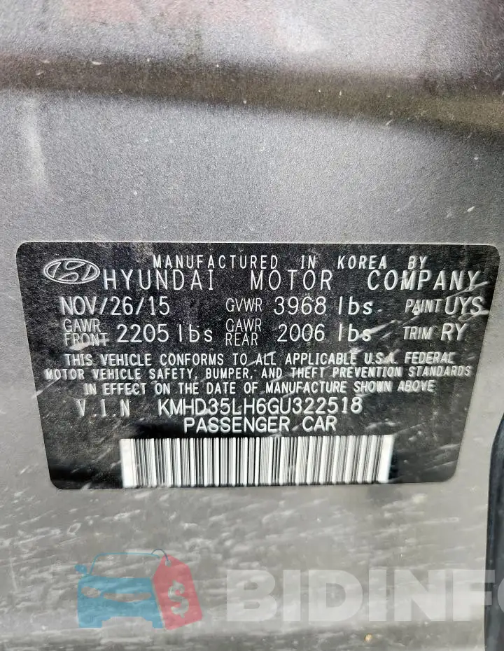 KMHD35LH6GU322518 Photo# 13